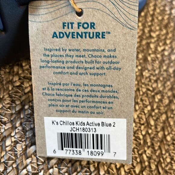 Chaco Childrens Chillos Sandal Slide Blue Size 2 Youth Unisex New‎ - Picture 6 of 6